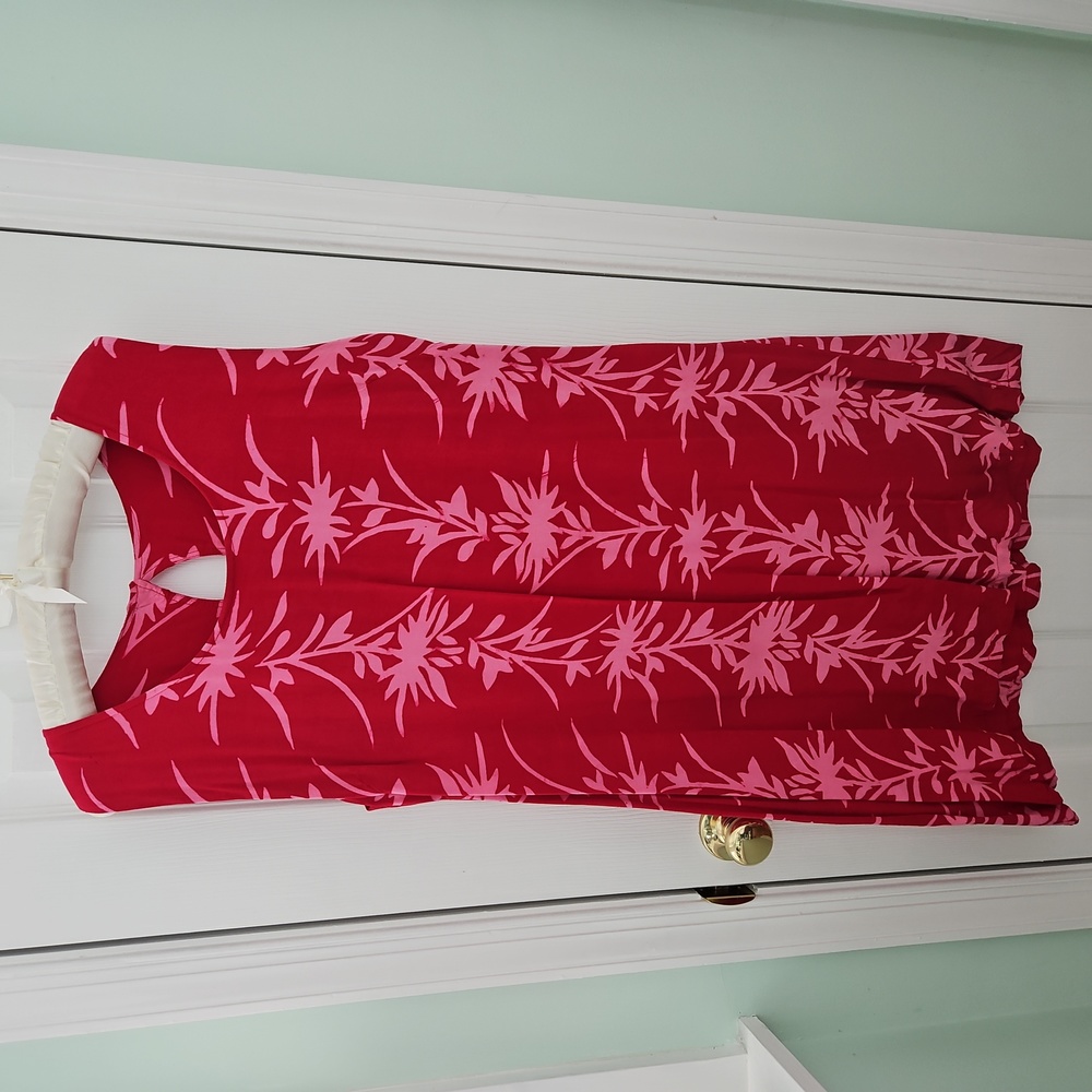 Pink Tropical print Sleevless Dress